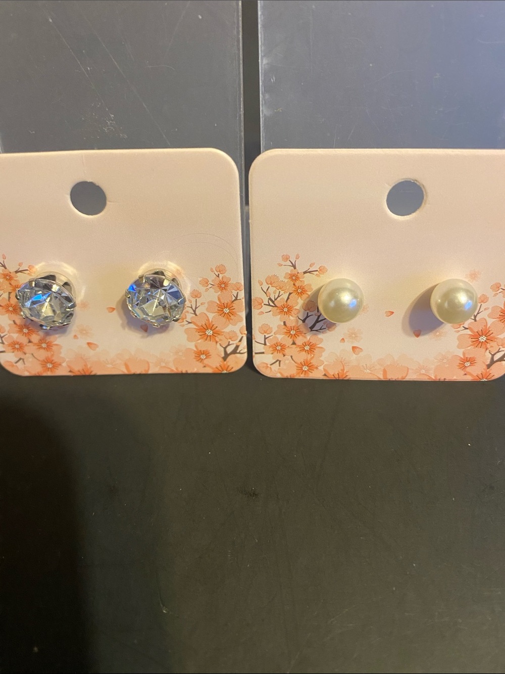 Pearl and Crystal Stud Earring Duo - Cream & Clear